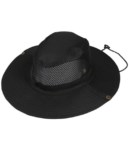 Zacharias Black Cotton Blend Mens Hat ( Pack of 1 ) - Black