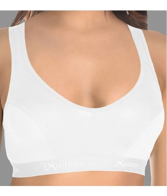 Madam Pack of 1 Lycra Non Padded Womens Racerback bra ( White ) - None