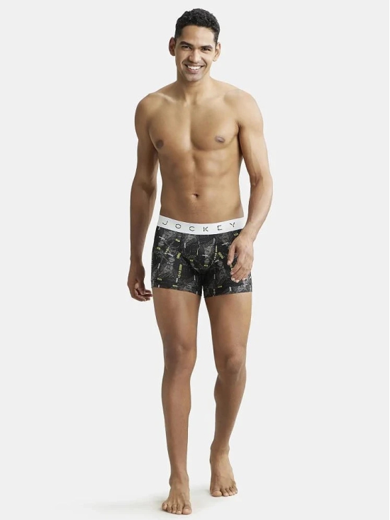 Jockey NY02 Men Super Combed Cotton Elastane Printed Trunk - Black - None