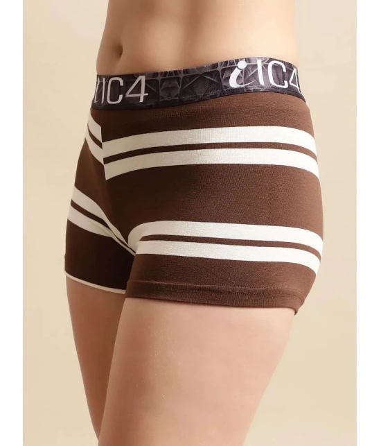 IC4 Pack of 1 Modal Striped Womens Boy Shorts ( Brown ) Boyshorts - None