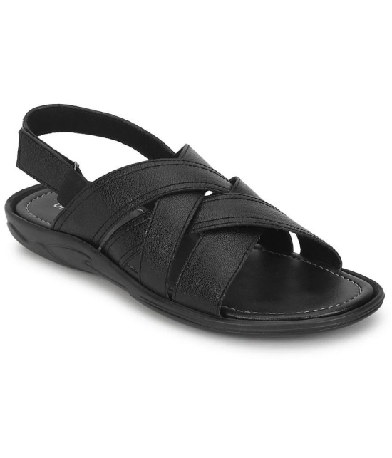 UrbanMark Men Comfortable Faux Leather Slip-On Floaters Sandals - None