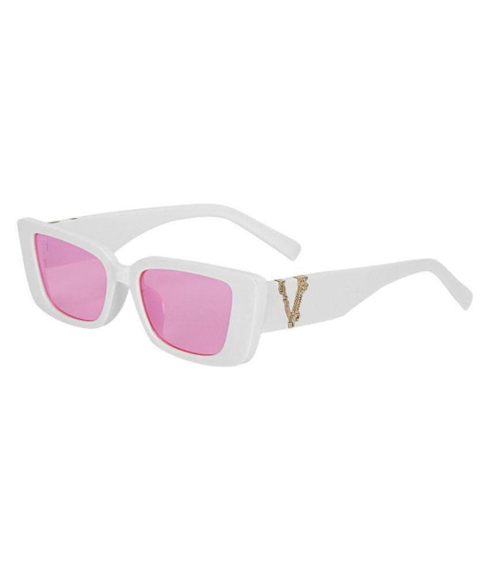 Creature - White Rectangular Sunglasses ( Pack of 1 ) - Medium