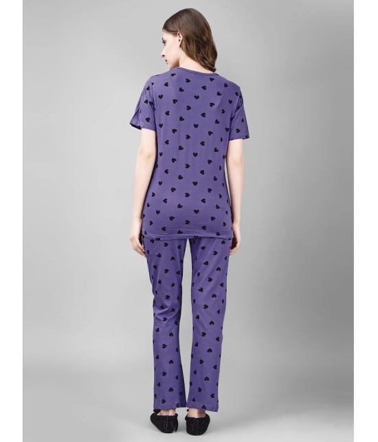 Smarty Pants Purple Cotton Womens Nightwear Nightsuit Sets ( Pack of 1 ) - None