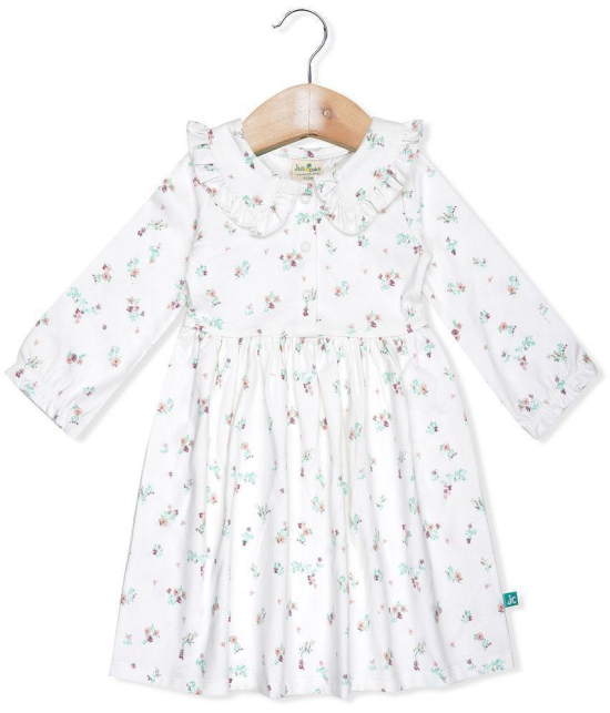 Juscubs - White Cotton Baby Girl Dress ( Pack of 1 ) - None