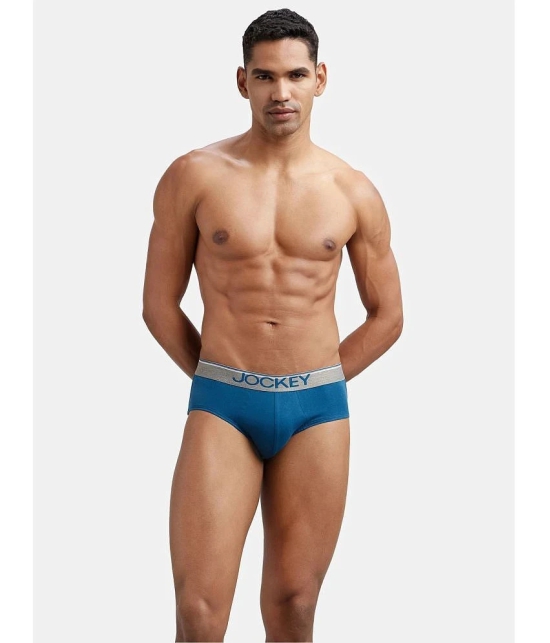 Jockey 8037 Men Super Combed Cotton Solid Brief with Ultrasoft Waistband - Seaport Teal - None