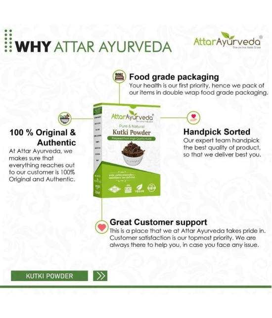 Attar Ayurveda Kutki Herb Powder 100 gm - For Liver support, Detox, Blood sugar management