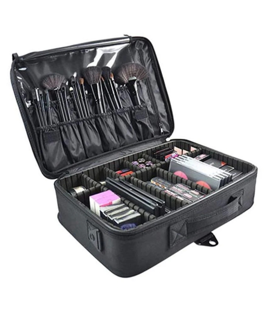 House Of Quirk Black 3 Layers Large Professional Makeup Travel Case