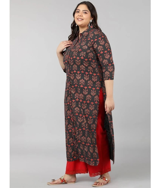 KIPEK - Black Cotton Womens Straight Kurti ( Pack of 1 ) - None