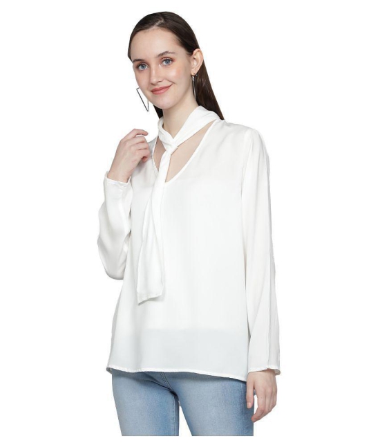 NUEVOSDAMAS - White Polyester Womens Asymmetrical Top ( Pack of 1 ) - S