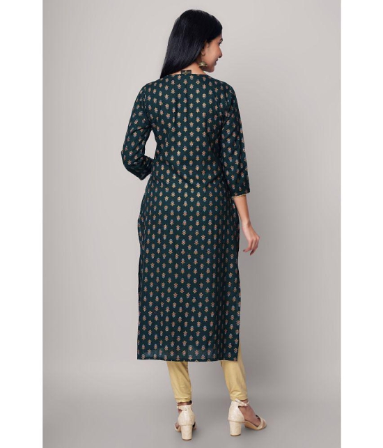 GOD BLESS - Green Rayon Women''s Straight Kurti ( Pack of 1 ) - None