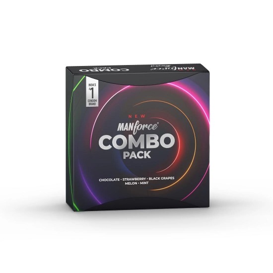 Manforce New Combo Pack Condoms (Chocolate, Strawberry, Coffee, Black Grapes & Melon) 20s