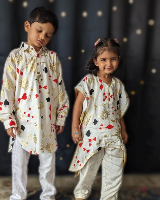 Viscose Silk Pathani Kurta for Boys, Men | Taash Ke Patte-4-5Y