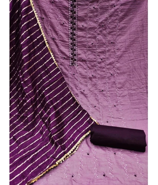 Apnisha - Unstitched Purple Cotton Dress Material ( Pack of 1 ) - Purple