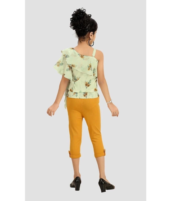 Arshia Fashions - Yellow Polyester Girls Top With Capris ( Pack of 1 ) - None