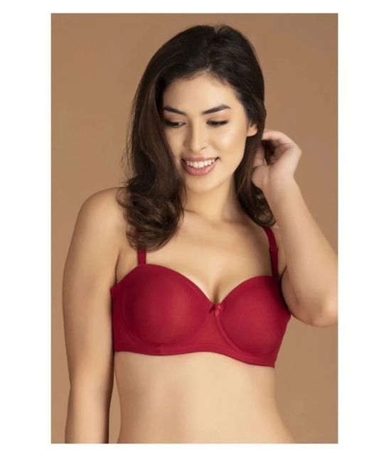 Clovia Pack of 1 Lace Womens Everyday Bra ( Maroon ) - 36D