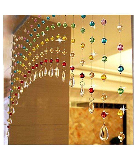 PINDIA Set of 10 Door Beaded String Curtain - Multi Color