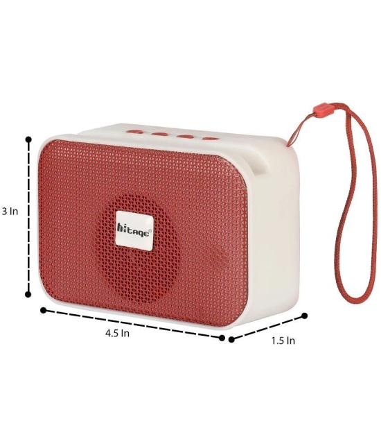 hitage BT-5.0 Glare 5 W Bluetooth Speaker Bluetooth V 5.0 with USB,SD card Slot Playback Time 24 hrs Red - Red