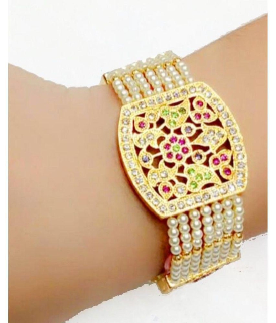 Gilher Fancy traditional Real Look Jadau Bracelet For Women And Girl With Adjustable Size - None