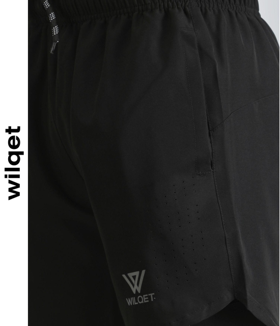 Mens 2IN1 Running Shorts-Black / L