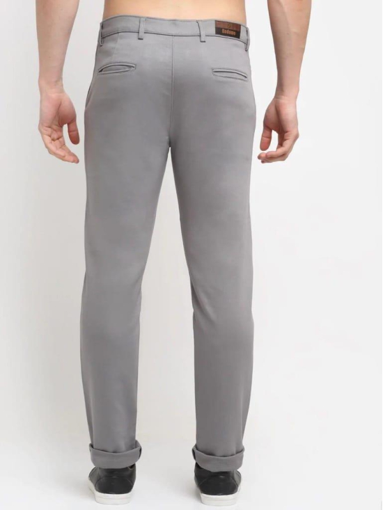 Rodamo  Men Grey Slim Fit Trousers