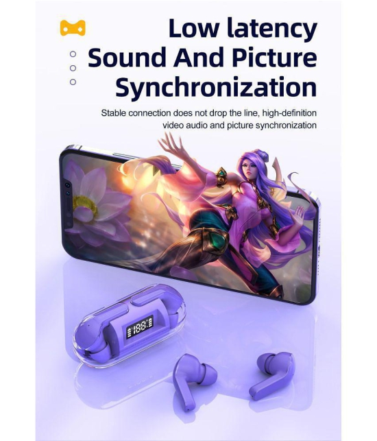 COREGENIX Slide DigitalDisplay Bluetooth True Wireless (TWS) In Ear 30 Hours Playback Low Latency IPX5(Splash & Sweat Proof) Purple