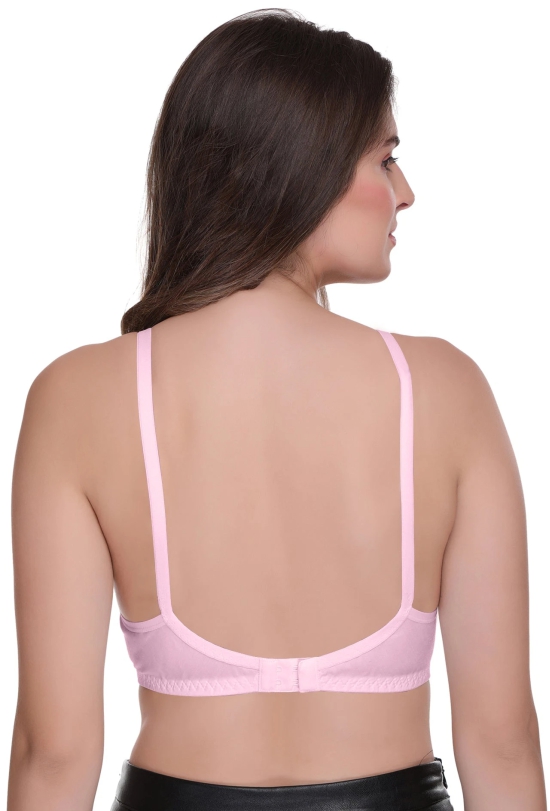 Sona C-108 Women Cotton Fabric Full coverage Non padded Non wired Pink Cotton Bra-30 / C / Pink