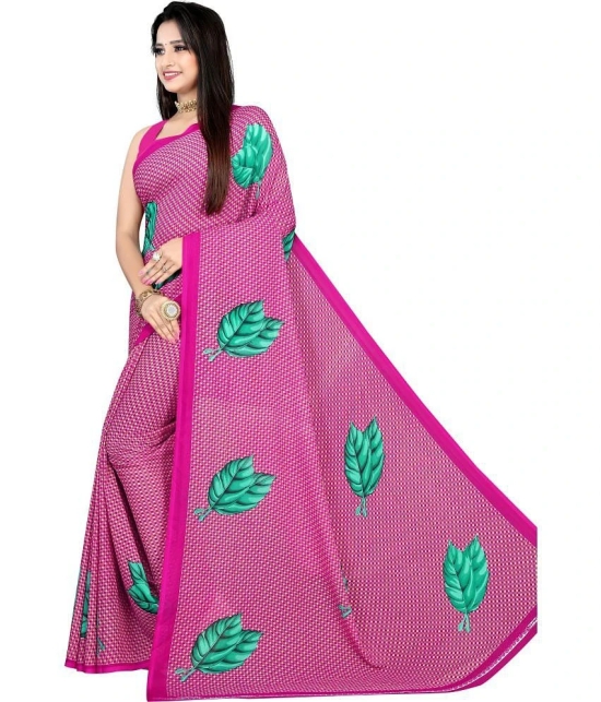 LEELAVATI - Pink Georgette Saree With Blouse Piece ( Pack of 1 ) - Pink