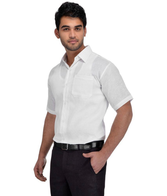 KLOSET By RIAG 100% Cotton Regular Fit Solids Half Sleeves Men's Casual Shirt - White ( Pack of 1 ) - None