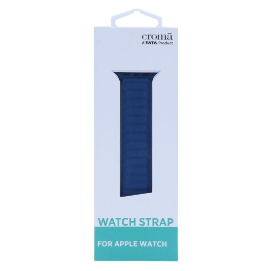 Croma Magnetic Strap for Apple iWatch (42mm / 44mm / 45mm) (Apple Compatible, Blue and Tan)