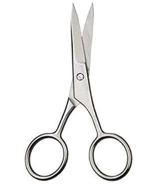 Combo of 3 Salon Accessories Scissor: 2 Barber Hair Cutting Scissor with 1 Beard and Mustache Styling Trimming and Scissors (Set of 3, Silver)