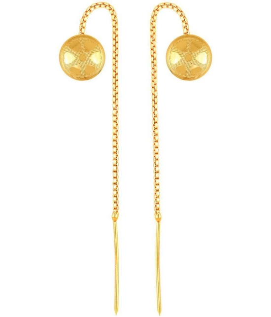 VIVASTRI Golden Threader Earrings ( Pack of 1 ) - Golden