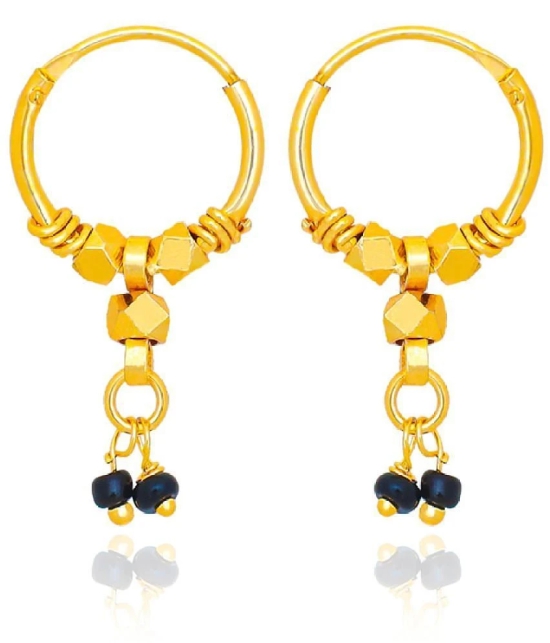 LUV FASHION Golden Hoops Earrings ( Pack of 1 ) - Golden