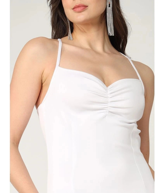 Zima Leto Polyester Solid Mini Womens Bodycon Dress - White ( Pack of 1 ) - None