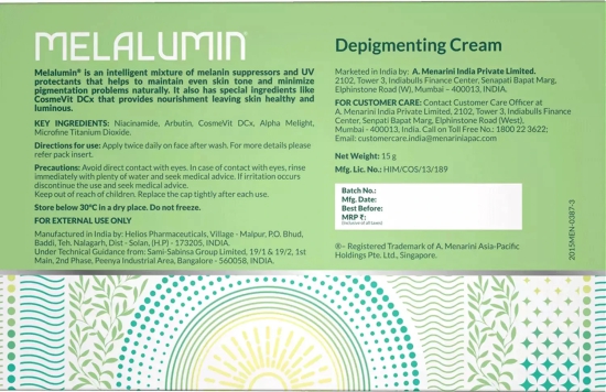 Melalumin Depigmenting Cream, 15gm