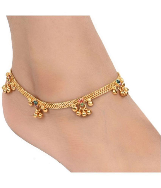 AanyaCentric - Gold Anklets ( Pack of 2 ) - Gold