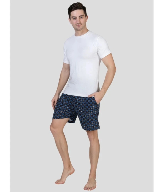 Zeffit - Blue Cotton Mens Shorts ( Pack of 2 ) - None