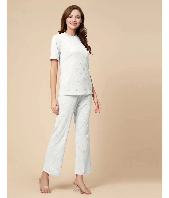 Selvia White Dyed Pant Top Set - None