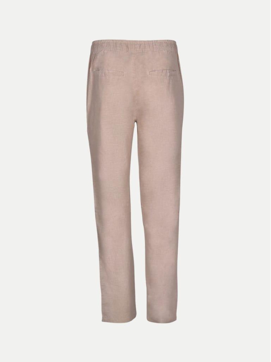 Men Beige Solid Remi Cotton Chinos Trousers