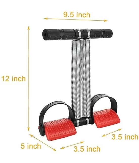 Double Spring Tummy Trimmer Men and Women for Abs Workout Stomach Exercise Machine for Women and Men Exercise in Gym, Red, Pack of 1