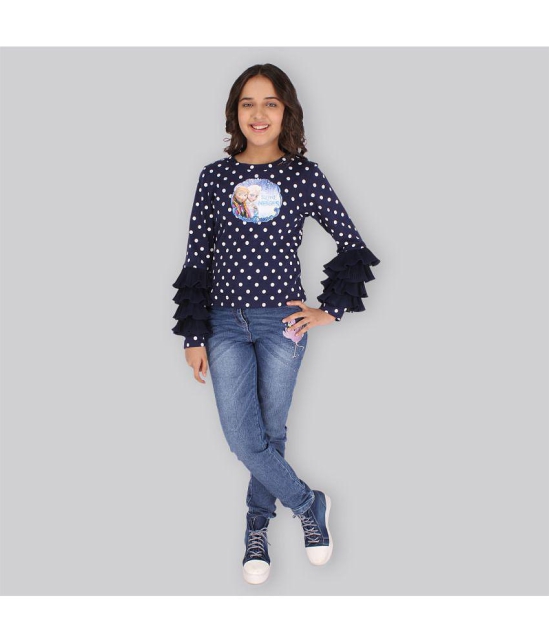 Cutecumber - Navy Georgette Girls Top ( Pack of 1 ) - None