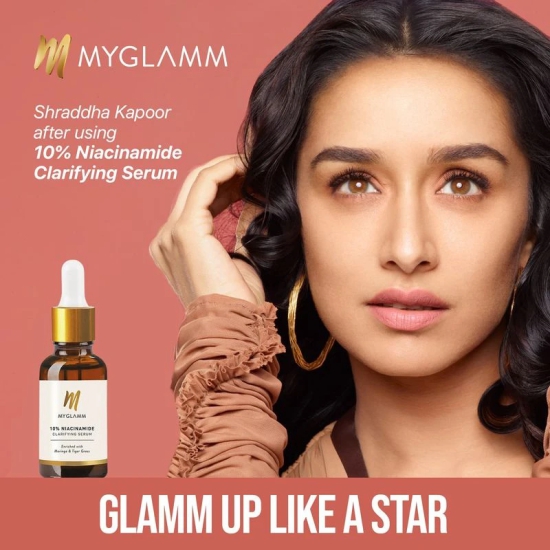 MyGlamm 10% Niacinamide Clarifying Serum Enriched With Moringa & Tiger Grass - For An Even Skin Tone