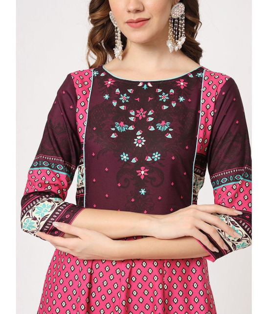 Pannkh - Magenta Rayon Womens Anarkali Kurti ( Pack of 1 ) - None