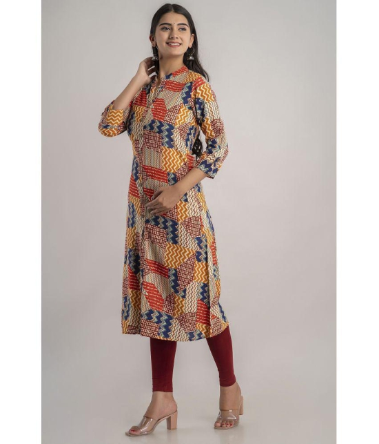 MAUKA - Multicolor Rayon Women''s Straight Kurti ( Pack of 1 ) - None