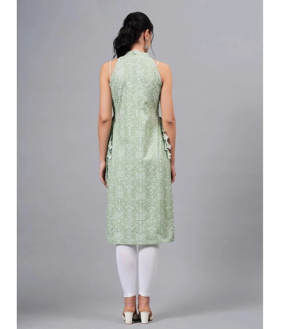 HIGHLIGHT FASHION EXPORT Cotton Printed Straight Womens Kurti - Green ( Pack of 1 ) - None