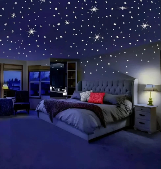 Star Master Projector with USB Wire Colorful Romantic LED Cosmos Star Master Sky Starry Night Projector Bed Light Lamp-Multicolor