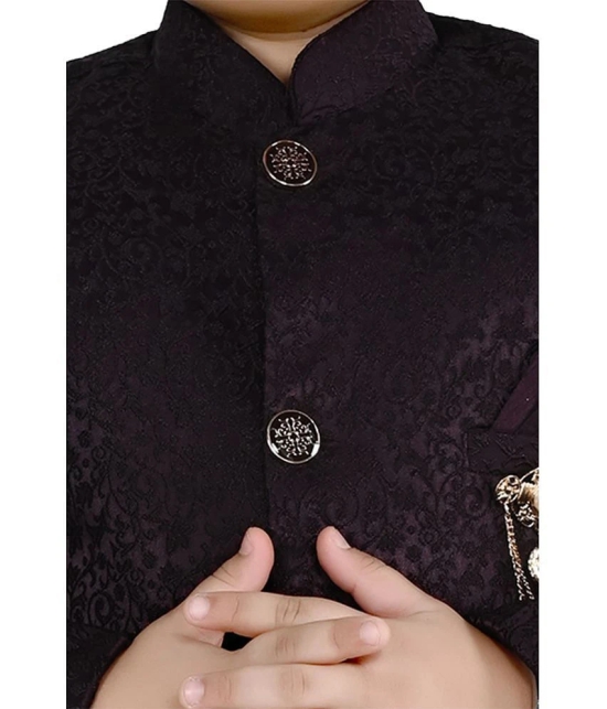 Arshia Fashions Wine Jacquard Boys Sherwani ( Pack of 1 ) - None