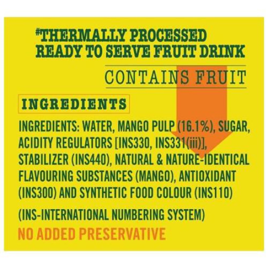 Frooti Drink - Fresh 'N' Juicy Mango, 125 ml Tetra