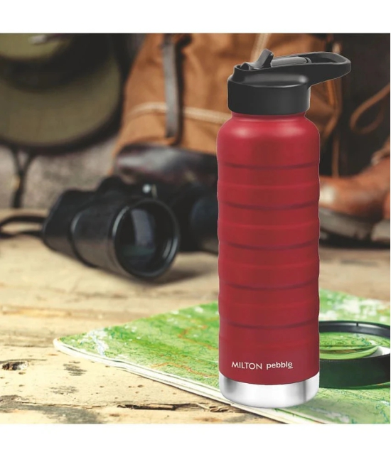 Milton PEBBLE BOTTLE 530 1PC WITH SPOUT LID BOTTLE Water Bottle 530 ml (Set of 1) - Red