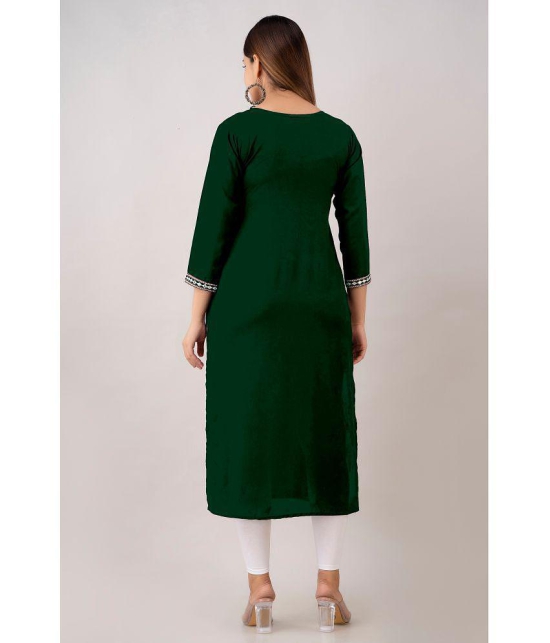 Kapadia - Green Rayon Womens Straight Kurti ( Pack of 1 ) - None