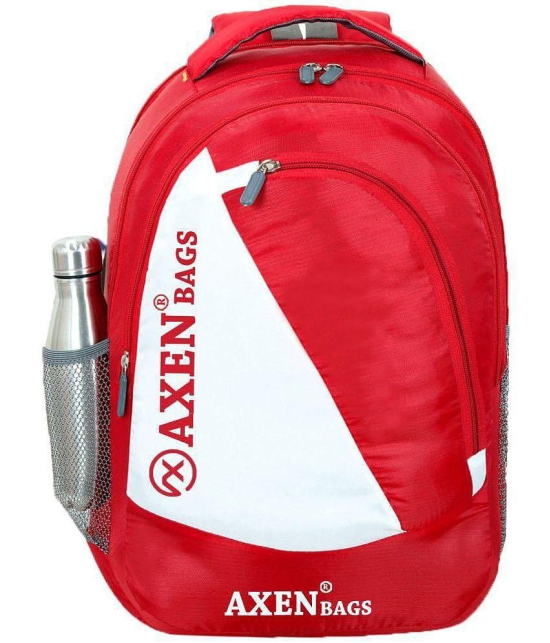 AXEN BAGS - Red Polyester Backpack ( 30 Ltrs ) - Red